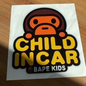 A Bathing Ape Bape Kid "Child In Car" baby sticker